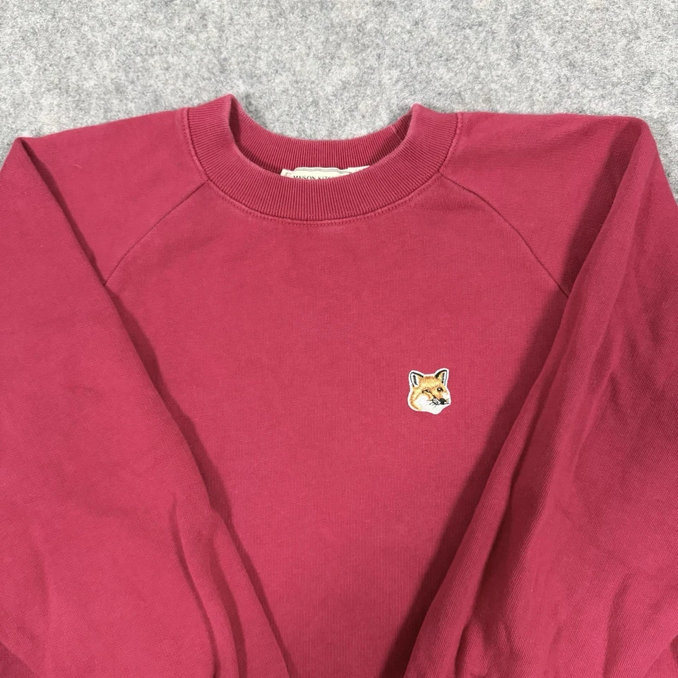 Maison Kitsune Classic Fox Head Patch Long Sleeve Sweatshirt Women's Size XS Red - Image 3 of 4