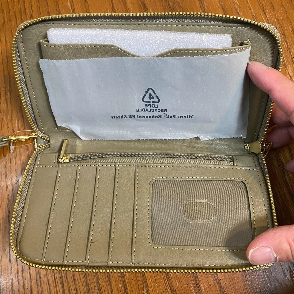Mossimo Verde Imitación Cuero Muñequera Cartera Arco Cremallera Nuevo con Etiquetas Bolso sin asas Cartera Regalo Foto 4 de 4