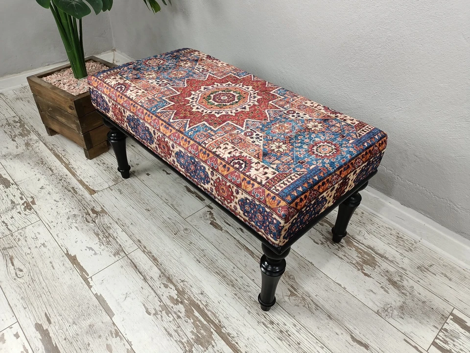 Meditation seat, Piano bench, Hallway organizer,Entry bench, Cushioned bench - Image 3 of 4