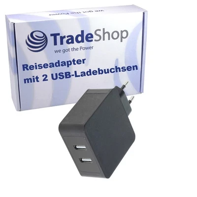 USB Ladestecker 2.4A 5V Netz EU Stecker Ladegerät Mehrfach USB Adapter Steckdose - Bild 1 von 3