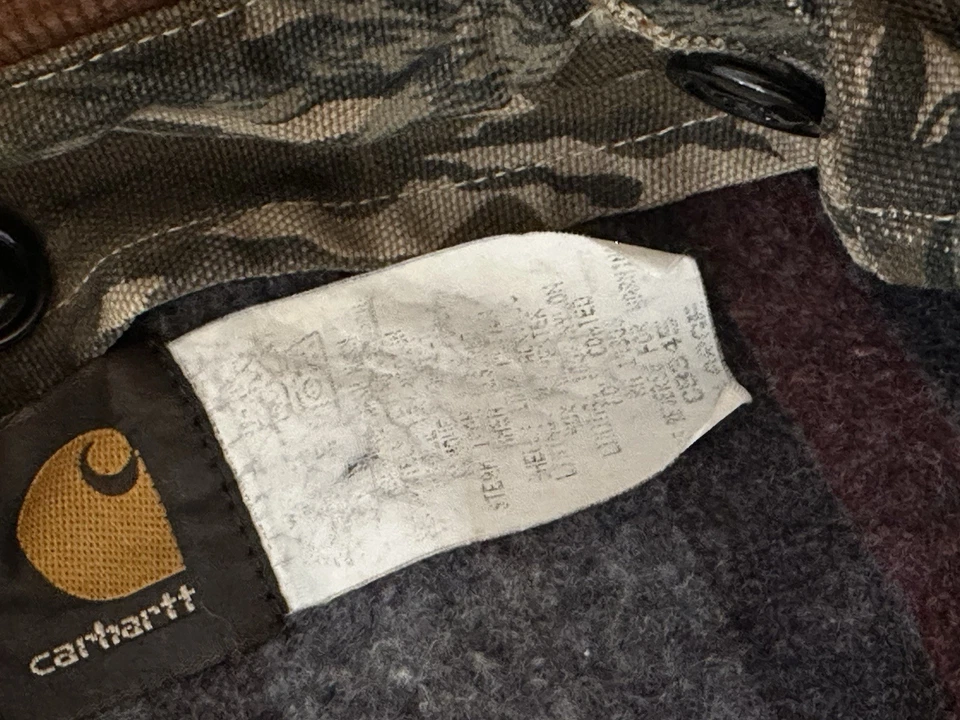 VTG Carhartt Jacket-Mossy Oak Treestand Camo-Blanket Lined Canvas-Chore Coat-L - Image 4 of 4