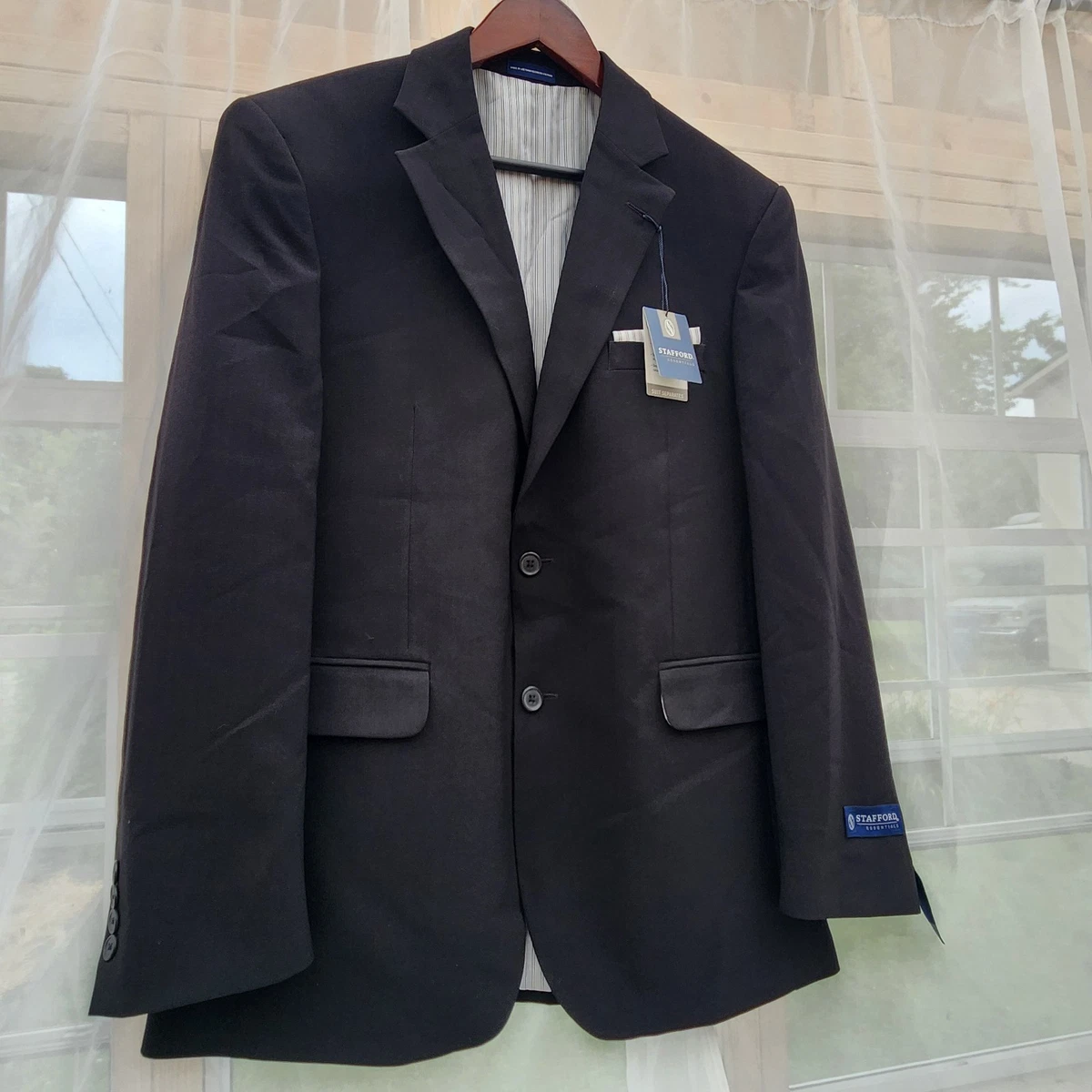 Stafford Black Suits & Blazers for Men for sale | eBay