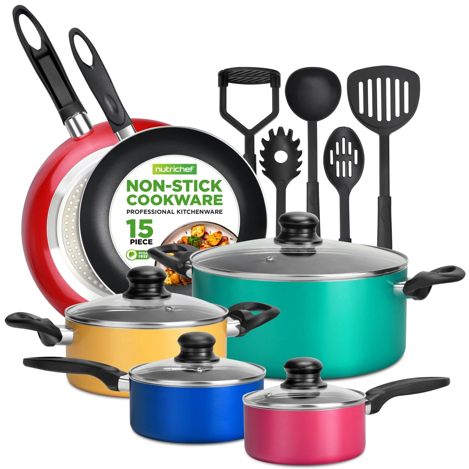 Frying Pans, Pots, Oven Pot, Lids, 5 Utensil, Lacquer Kitchen Ware Pots Pan...