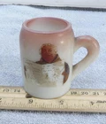 Vintage Monk Milk Glass German Mini Mug Hand Painted !!