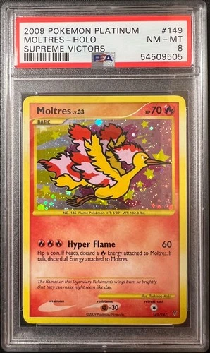 Pokemon Platinum Moltres 149/147 Supreme Victors Holo PSA 8