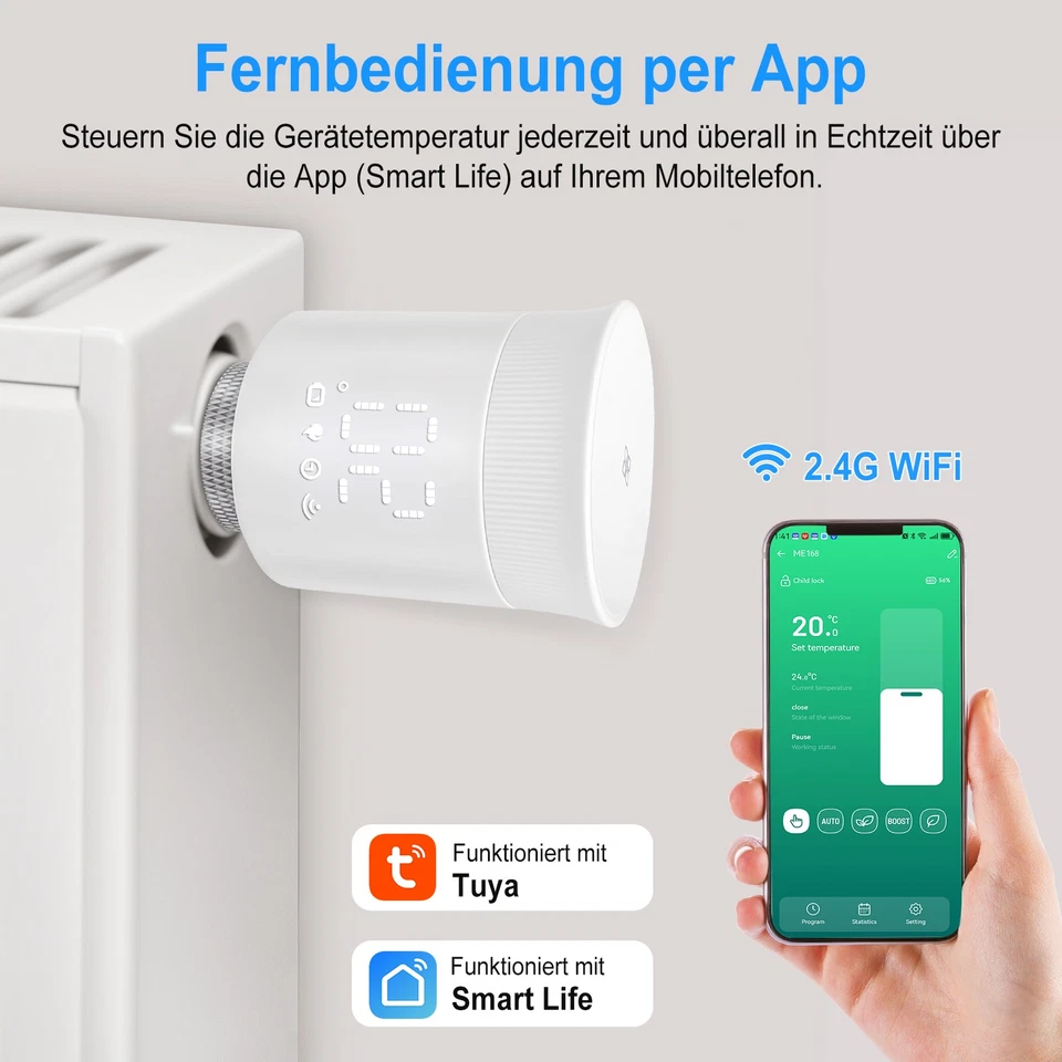 Smart Thermostat WiFi Heizkörperthermostat Smart mit Tuya-App Alexa & Google DHL - Bild 4 von 4