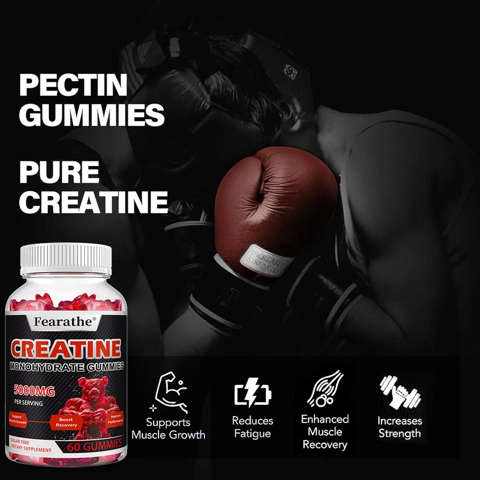 Gomitas monohidrato de creatina para crecimiento muscular, energía y resistencia Foto 4 de 4