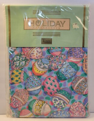 Tobin Easter Eggspress Holiday Cotton Table Runner 15''x90'' New In Package