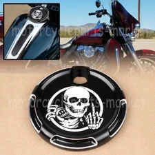 Black Fuel Gas Tank Door Cover Cap for Harley Touring Electra Street Road Glide