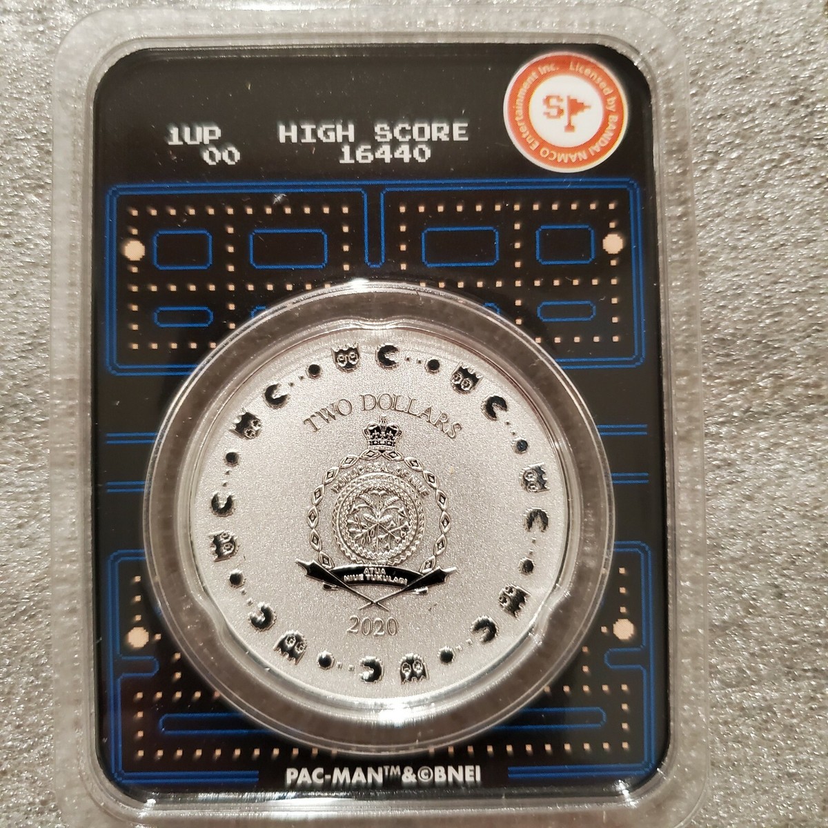 未流通品　パックマン　ニウエ　1オンス銀貨　2020年　40周年　1oz PAC-MAN 40TH ANNIVERSARY - 2020 1 oz Pure Silver BU Coin
