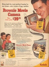1953 Vintage ad for Brownie Movie camera Retro Photo Price Eastman Kodak Comp..