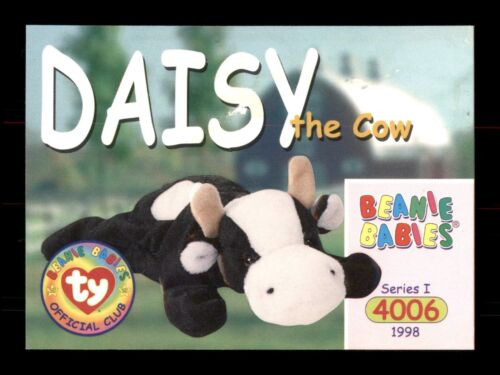 4006 Ty Beanie Baby Daisy The Cow 66 1998 Series 1 Trading Card TCG CCG - Afbeelding 1 van 2