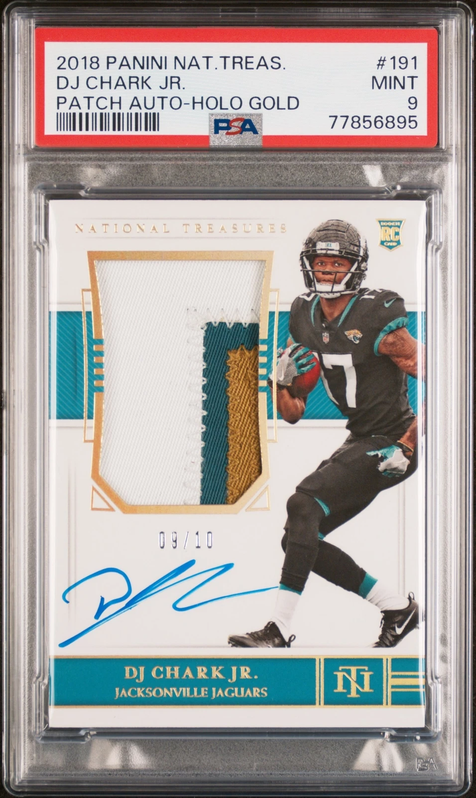 DJ Chark Panini National Treasures #191 Patch Autograph-Holo Gold