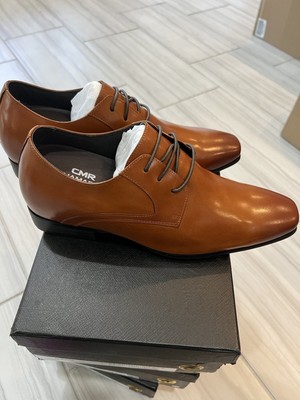 US12 CHAMARIPA Elevator Shoes For Men Brown Oxford Dress Shoes 7cm/ 2.7inches 2.7inch MEN HEIGHT INCREASE DRESS SHOES ELEVATOR BROWN  main image 3