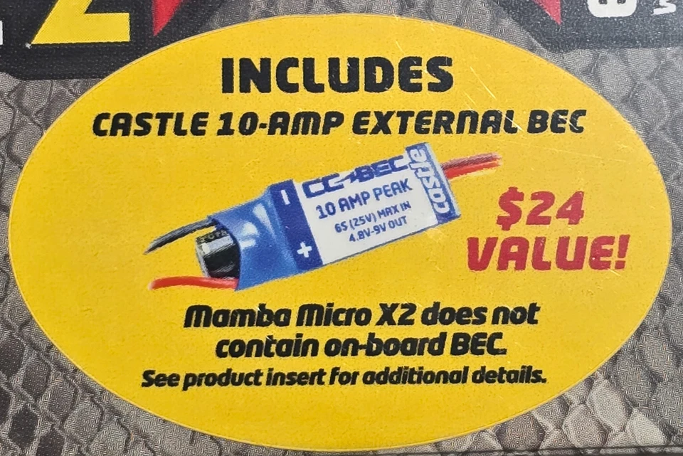 Castle Creations 010-0171-01 Mamba Micro X2 16,8 V ESC con combo de motor 1406-1900 Kv Foto 2 de 4