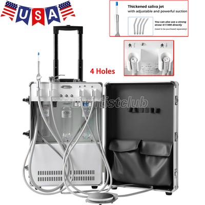 Mobile Dental Delivery Unit 4H Air Compressor Strong Suction System 3way Syringe