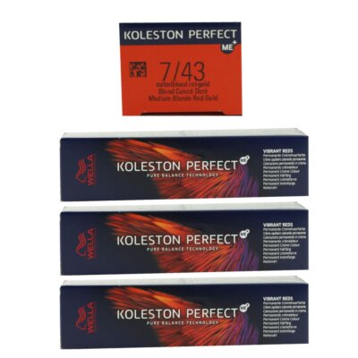Wella Koleston Vibrant Reds 3 x 60 ml 77/43 mittelblond intensiv rot gold Set