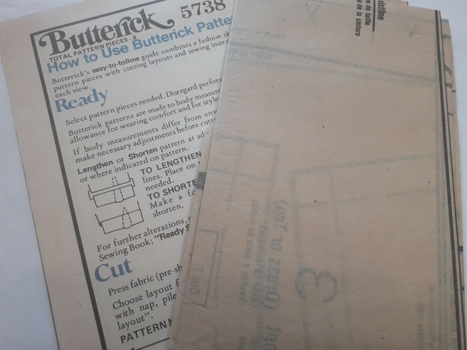 Butterick 5738 Dress Top Pants Sewing Pattern Girls 3 3T VTG UC Pleated Short - Image 4 of 4