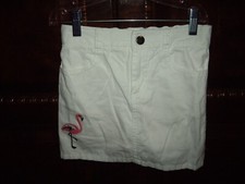 T9 EUC Girls Size 6 Gymboree White Skort Skirt with Flamingo Adjustable Waist