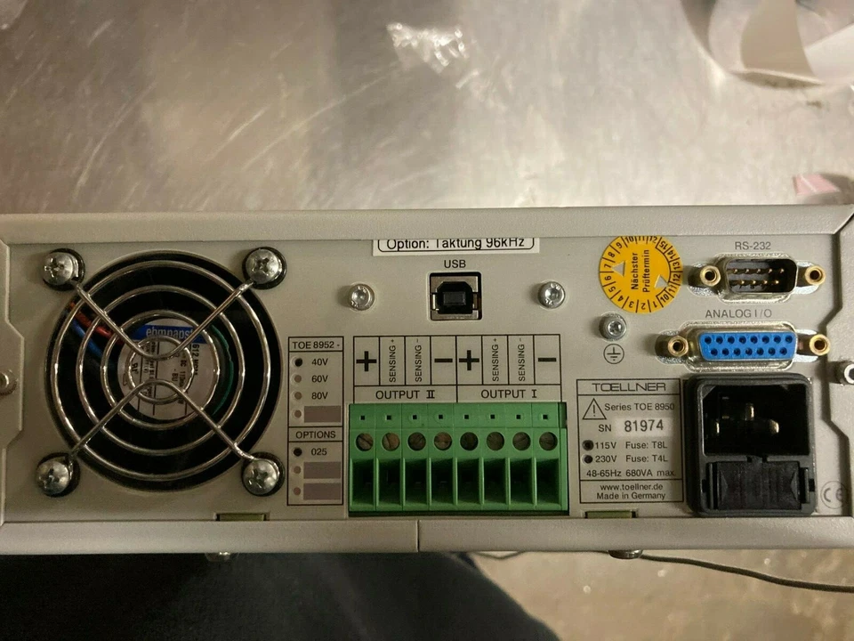 Toellner TOE 8952 Dual Output DC Power Supply, 400W - Image 4 of 4