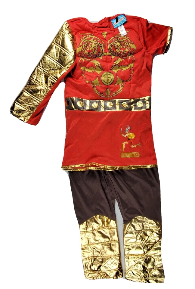 Horrible Historias Disfraz Gladiador Niño Talla 5-6 Años Halloween Vestir Rojo Foto 2 de 4