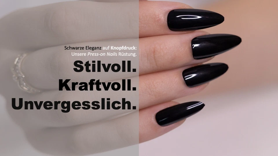 Autoadesive Unghie Finte Unghie - Nero - - Immagine 2 di 4