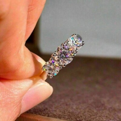 1.00 Ct Round Cut Lab Created Diamond Engagement Wedding Ring 14K White Gold H