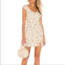 New! womens Free People Large floral empire waist mini dress