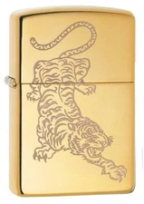 Zippo Windproof Engraved Asian Tiger Lighter, Tattoo Tiger  29884, New In Box