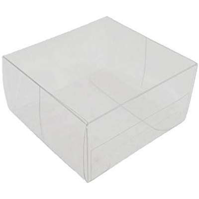 PuntoCasaStore SCATOLE BOMBONIERE Pieghevoli Trasparenti Pet PVC Confezione Regalo Contenitore portaconfetti plastica Astuccio Cono Cofanetto Baule Multiuso (50 PZ, 6x6x3 CM