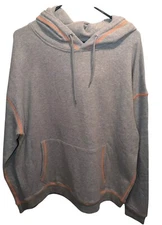 Pleasures New Gray  Orange Stitching Pullover Hoodie Sweater Hoodie Size L