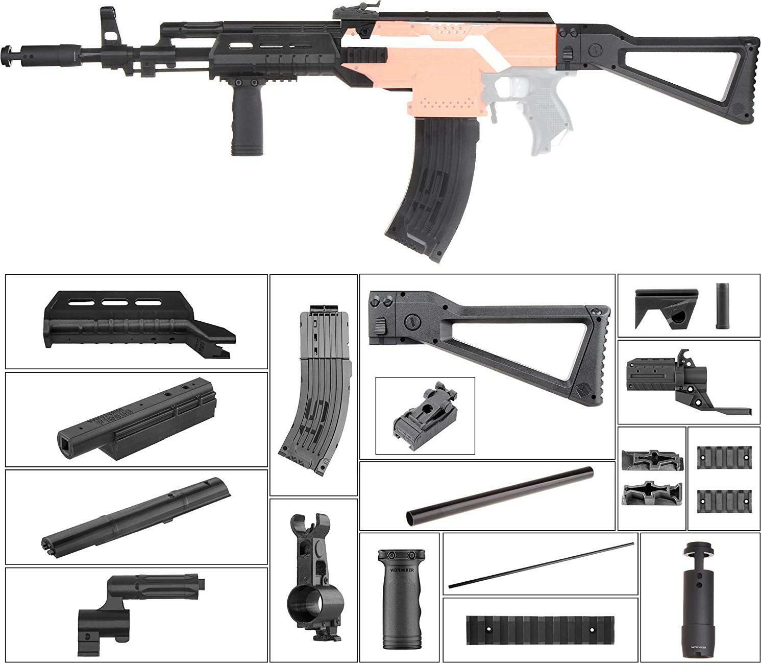 AK-47 Mod Kit for Nerf Stryfe, AK-47 Model Modification Toy for Outdoor  Play