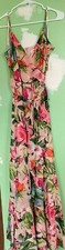 ELIZA J FAUX WRAP FLORAL MAXI DRESS WOMENS SIZE S SMALL PINK NEW