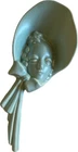 Haeger Pottery Vintage Turquoise Bonnet Lady Head Wall Pocket Vase 10" EUC