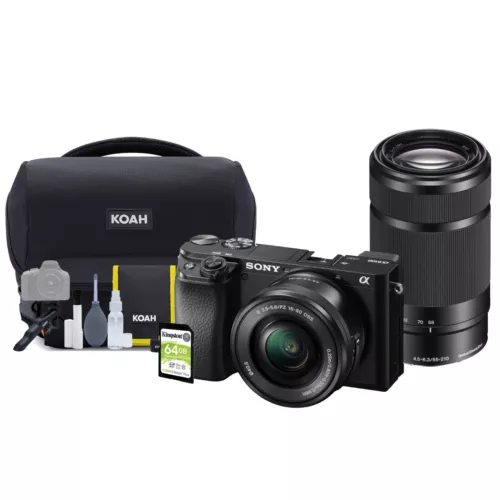 Sony Alpha a6100 APS-C Mirrorless Camera with 16-50mm and 55-210mm Lenses bundle