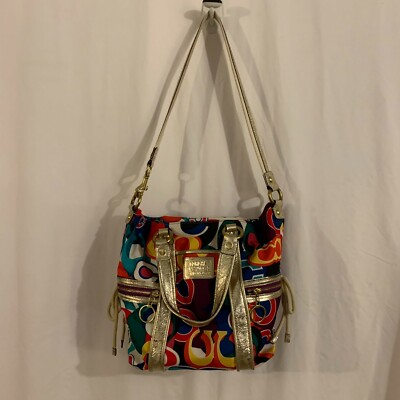 NEW YEAR ④ Coach Poppy Pop C Spotlight Tote Shoulder Bag Crossbody 13830 Gold