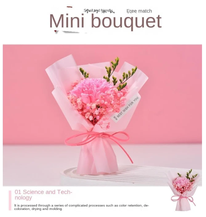 Мини навсегда букет, мини автомобиль букет, безмятежный мини навсегда букет, мини искусственный - Изображение 4 из 4