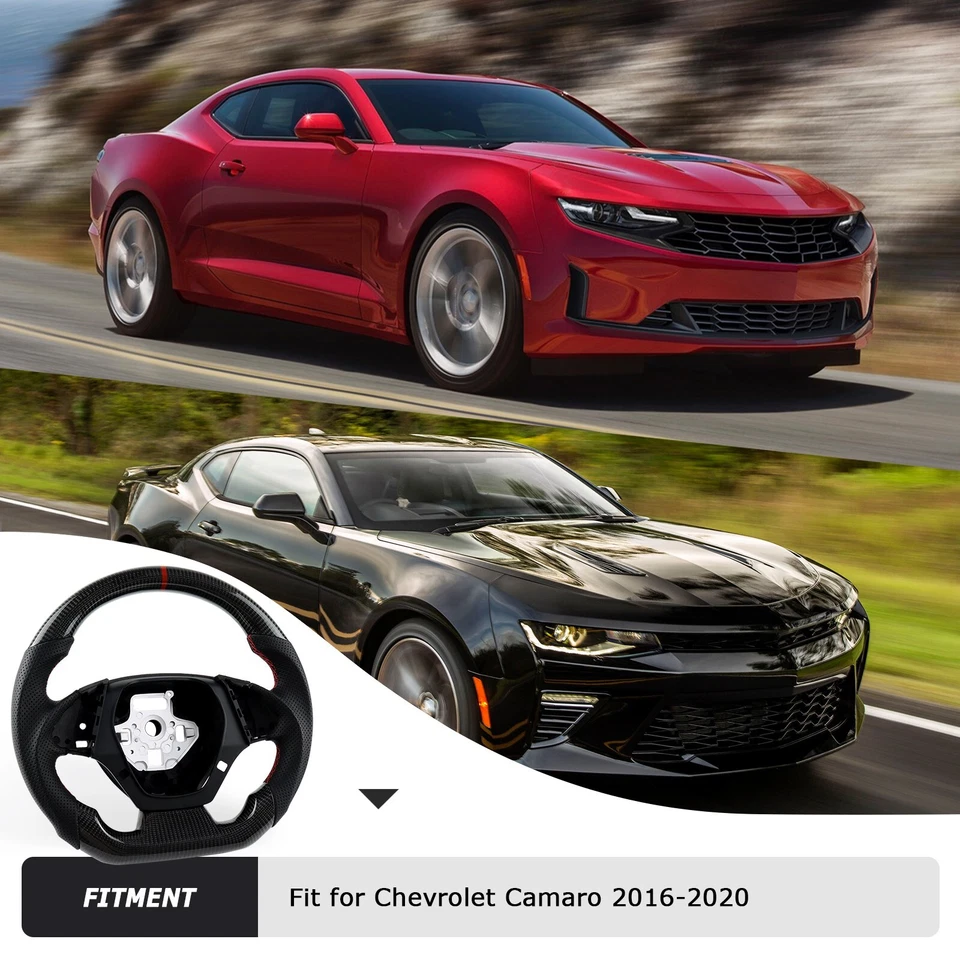 Venta caliente Volante deportivo de fibra de carbono real para Chevrolet Camaro 2016-2020 Foto 3 de 4