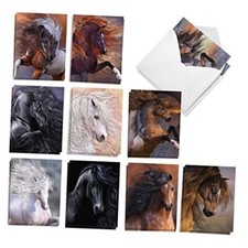 - 20 Assorted Blank All Occasions Notes Box Set 4 x 5.12 Inch Flying Horses