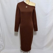 Blue Orchid NWT One Shoulder Midi Sweater Dress Women L