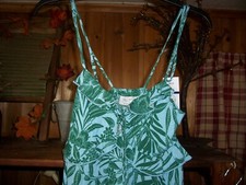 SOFIA LADIES BERGEN GREEN FLORAL PRINT SUMMER DRESS SIZE MEDIUM SLEEVLESS CASUAL