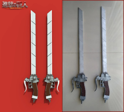 Cosplay Schwert mit voll funktionsfähiger Mechanik, weiß pla (unbemalt), 3D gedruckt