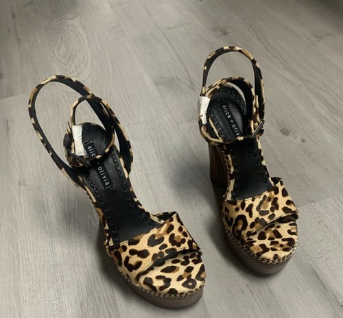 Alice + Olivia Faira Leopard Block Heels. Size 8. New in Box. Retail- $650 - Picture 6 of 11