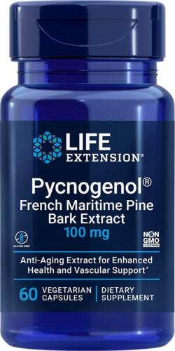 Life Extension Pycnogenol 100mg 60 Vegetarian Capsules Heart Health Eyes Vision - Afbeelding 1 van 4