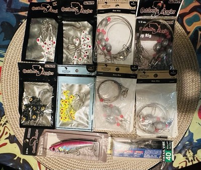 (Lot) Outdoor Angler Egg Rigs, Floating Twitch Bait, Duel Fintail Vibe 40mm