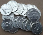 Full roll (20) BU 1961 P Ben Franklin Half Dollars - 90% Silver - $10 Face Value