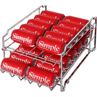 Dual Row Front Loading Can Dispenser, Chrome