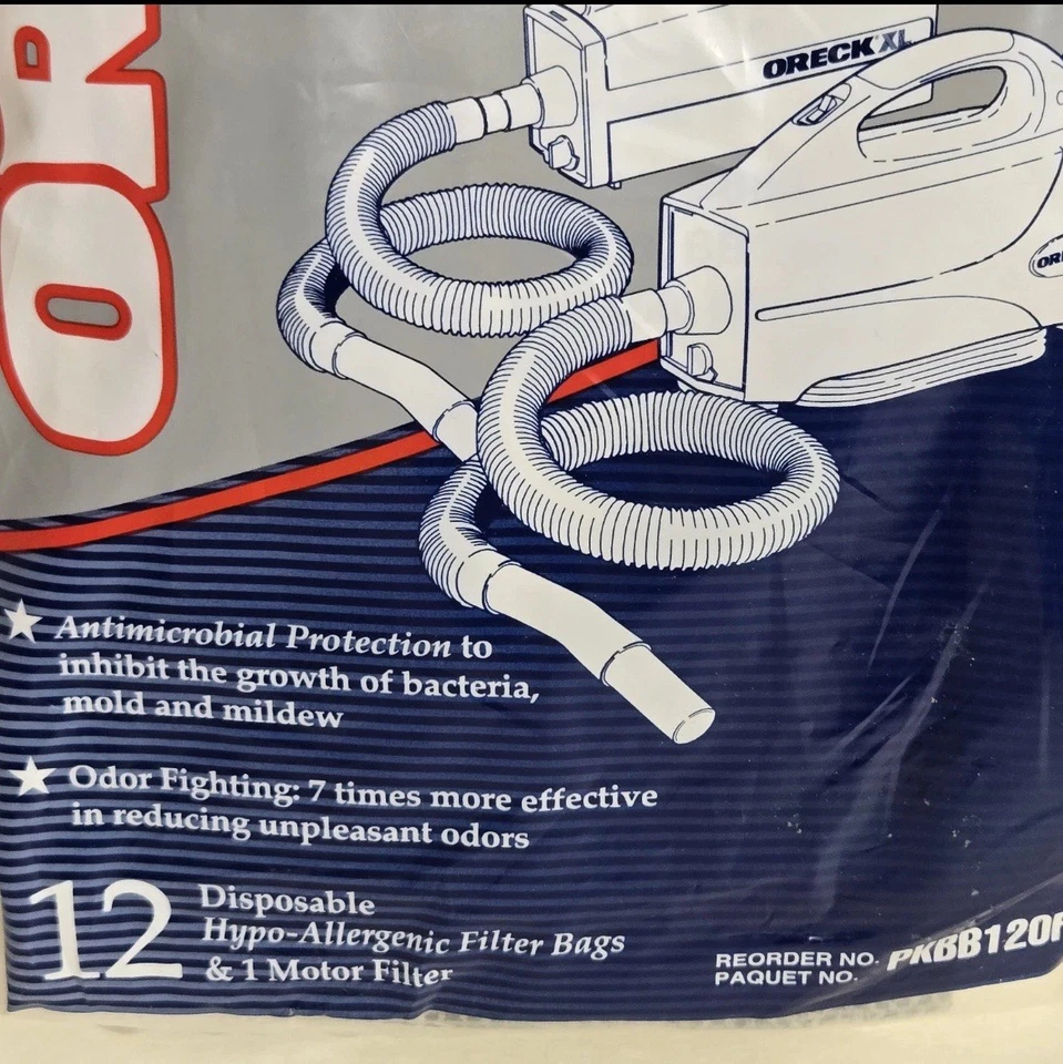 Paquete de 12 bolsas de vacío hipoalergénicas para combatir olores de carbón Oreck bote PKBB12OF Foto 2 de 4