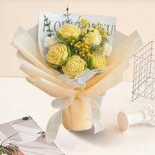 Handmade Crochet Bouquet Knitted Fabric Decorative Flower Display