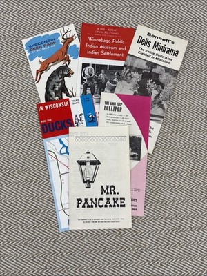 VINTAGE WISCONSIN TRAVEL Dells Boats  Brochure Lot
